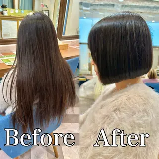 ミディアム カラー 髪質改善【縮毛矯正】 北千住で美髪に導く人のヘアスタイル