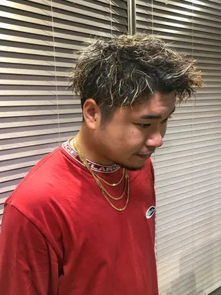 ショート カラー パーマ ヘアアレンジ メンズ 💎髪質改善特化💎 RUITOのヘアスタイル