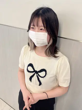 ミディアム りおな/エクステ /ミルクティーカラーのヘアスタイル