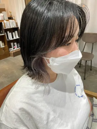 ミディアム カラー 仙田 遥のヘアスタイル