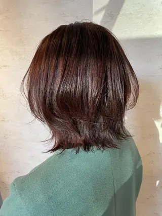 ミディアム カラー 女性に人気♪ はやしほのかのヘアスタイル