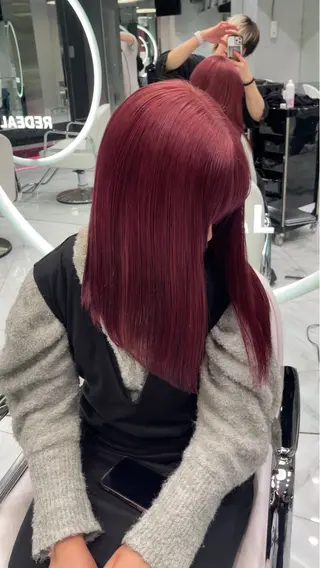 セミロング REDEAL 渋谷所属・こうき/縮毛矯正/ ブリーチ縮毛矯正のヘアスタイル