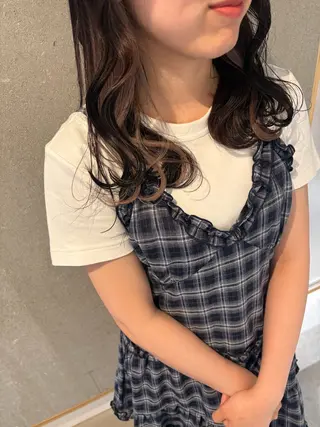 セミロング カラー 艶髪ブリーチ/レイヤ ー/竹本幸希のヘアスタイル