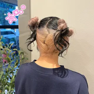 ヘアアレンジ 暖色/顔周り /ヘアメ/あつはのヘアスタイル