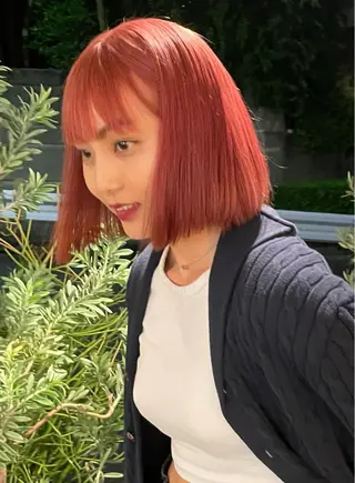 ミディアム カラー スパイラルパーマ 🌐hina⭐️のヘアスタイル