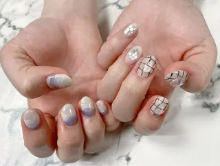 ロング カラー ネイル Q Free nailsのネイルデザイン