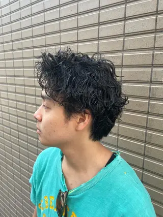 ミディアム パーマ メンズ SHUN メンズパーマのヘアスタイル