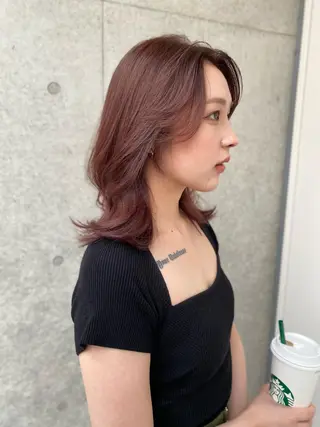 ミディアム カラー レイヤー/柔色 カラー/SAkiのヘアスタイル