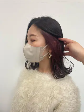 ミディアム カラー yuika .のヘアスタイル