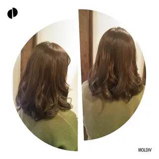 ミディアム セミロング カラー ✨縮毛矯正✨髪質改善 ナカシマ ユミのヘアスタイル