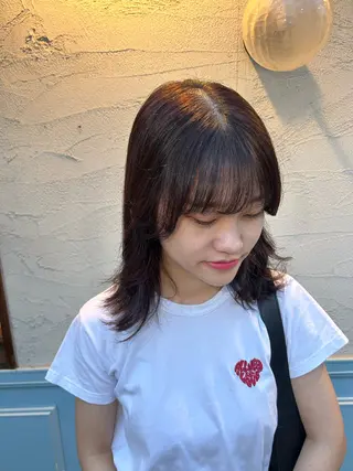 ミディアム カラー ヘアアレンジ chacha blanc元山のヘアスタイル