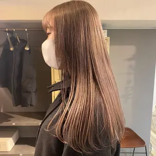 ロング カラー ブリーチなしベージュ カラー✨Takeのヘアスタイル