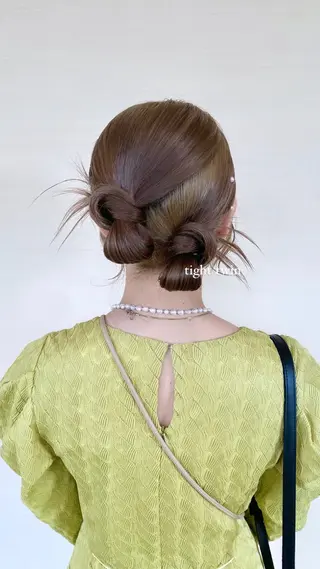 ヘアアレンジ 透けるベージュ/ 艶カラー♡のヘアスタイル