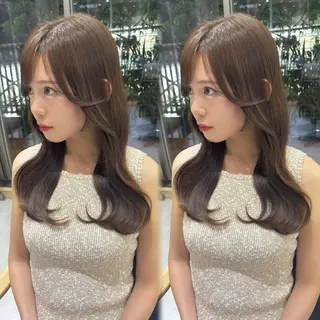 ロング カラー 韓国🇰🇷レイヤー 映える顔周り🩷のヘアスタイル
