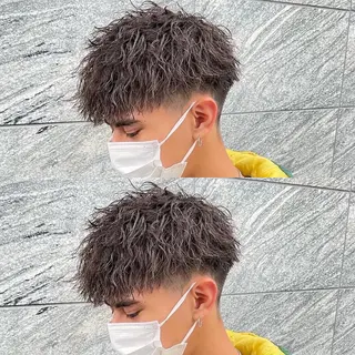 ショート カラー パーマ ヘアアレンジ メンズ キッズ 🔥メンズパーマ🔥 菅原楓のヘアスタイル