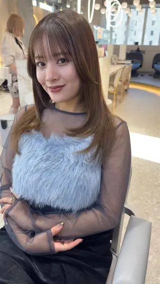 ミディアム カラー Hello by Sea所属・髪質改善/縮毛矯正 /レイヤー/宮崎直弥のヘアスタイル