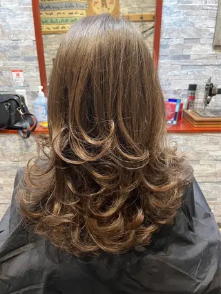 ロング パーマ 中川原 大介のヘアスタイル