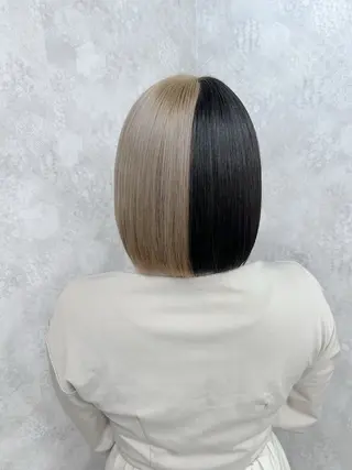 ミディアム カラー ヘアアレンジ 💕ブリーチ/ヘアメ 🎀YUUKAのヘアスタイル