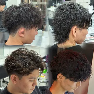 ミディアム カラー パーマ メンズ メンズパーマ特化 🔥韓国ヘア職人🔥のヘアスタイル