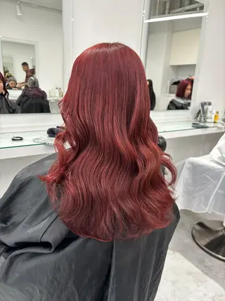 ロング カラー ヘアアレンジ 韓国レイヤーカット /韓国トレンドカラーのヘアスタイル