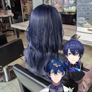 カラー セミロング 推しカラー🦉にじさ んじカラー🌈🕒✨のヘアスタイル