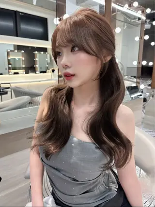 セミロング カラー 髪質改善×韓国ヘアサロン　Role 博多【ロール】所属・🤍韓国ワンホンヘア ayaha🤍のヘアスタイル