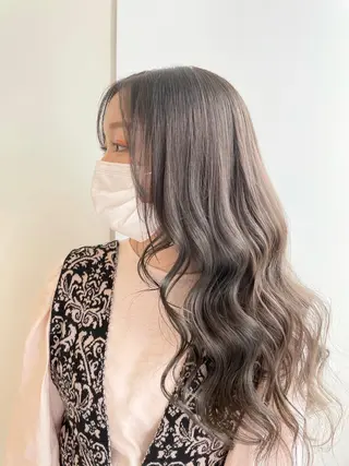 ミディアム カラー ハッシュカット レイヤー池袋のヘアスタイル