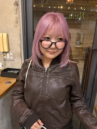 ミディアム カラー 無料カット/ 癖毛風パーマ/凜のヘアスタイル