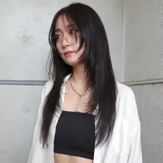 ロング カラー nonoka オリーブ/レイヤーのヘアスタイル