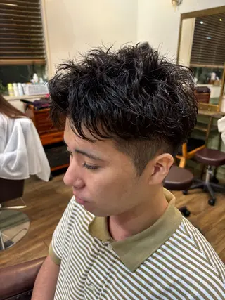 ショート パーマ メンズ at'Lav by belle所属・🕊️あやか ロングカット/メンズのヘアスタイル