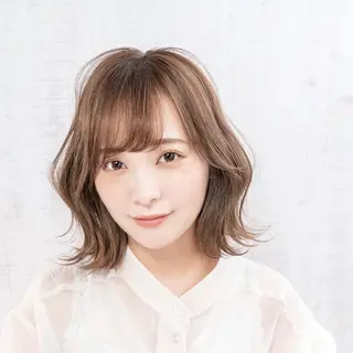 ミディアム カラー 新宿/韓国風レイヤー 髪質改善/渋谷直樹のヘアスタイル