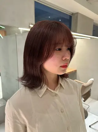 ミディアム 🫒🫒ブリーチなし 艶カラー🫒ヤマシロのヘアスタイル