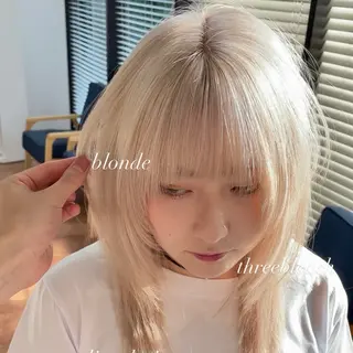 ロング カラー ブリーチなしピンク 赤井龍斗のヘアスタイル