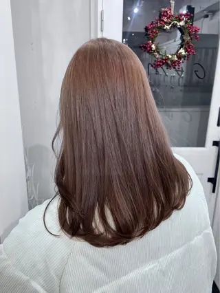 セミロング 抜け感/ワンカラー/ 明大前/桑田のヘアスタイル