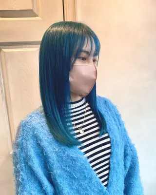 ロング カラー 千 田のヘアスタイル