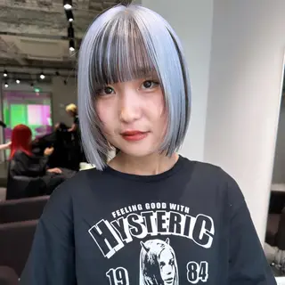 ミディアム カラー ヘアアレンジ ボブ/ダブルカラー 縮毛矯正/支持多数のヘアスタイル