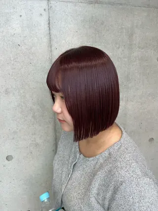 ショート カラー ヘアアレンジ ボブ艶モテカラー🫧 カリンのヘアスタイル