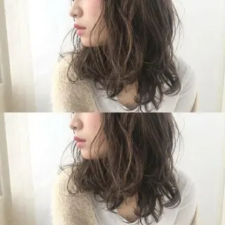 カラー セミロング 竹内啓太 ボブのヘアスタイル