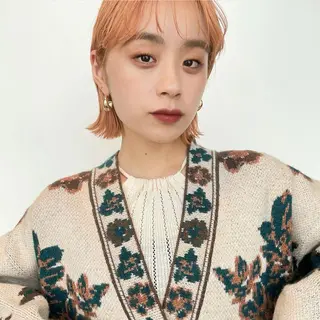 ミディアム カラー 【柔らか透明感✨/ 似合せ前髪】大石葉月のヘアスタイル