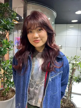 セミロング カラー 💖デザインカラー/ タダ ハナカ💖のヘアスタイル