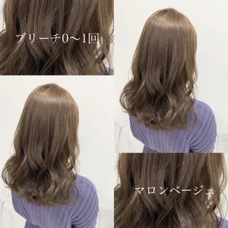 セミロング カラー 🥞ベージュ系カラー 【すずきりほ】🥞のヘアスタイル