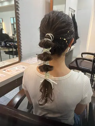 セミロング ヘアアレンジ GiseL アンリのヘアスタイル