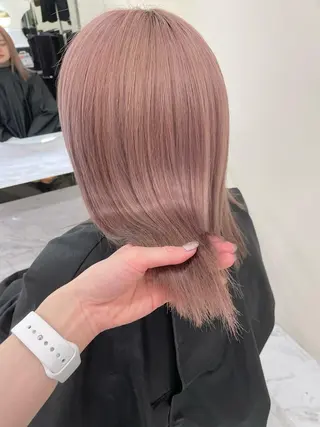 セミロング カラー ヘアアレンジ maoブリーチ無し 似合わせカラーのヘアスタイル