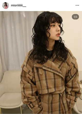 ミディアム パーマ 松村 澪里のヘアスタイル