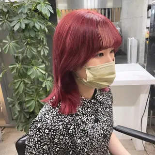 ミディアム カラー fifth所属・センターパート／マッ シュ／パーマ　あさみのヘアスタイル