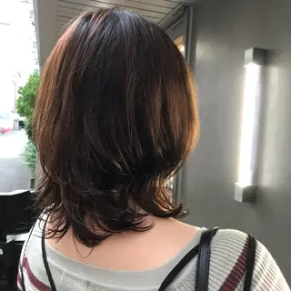 ミディアム パーマ ヘアアレンジ moi-meme.soe所属・タナカ リナのヘアスタイル