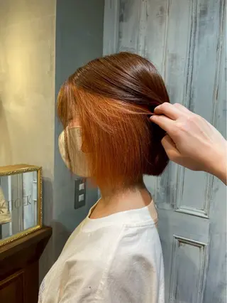 ショート perm/color mana🎀🤍のヘアスタイル