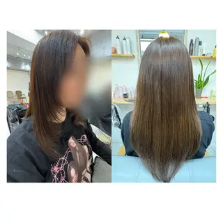 ロング レイヤーカット・ 縮毛矯正 星野のヘアスタイル