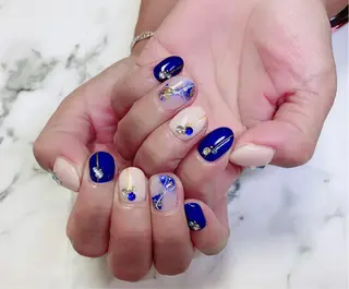 ロング カラー ネイル Q Free nailsのネイルデザイン