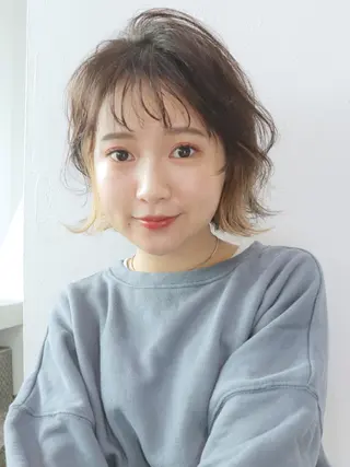 ミディアム カラー パーマ ヘアアレンジ ITbyALBUM 中野店のヘアスタイル